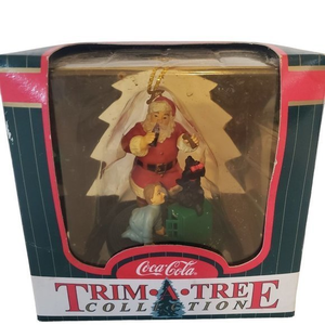 Vintage Ornament Coca-Cola Trim A Tree NEW IN BOX Santa and Child 1998 Collectio